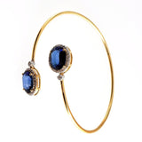 18K Yellow Gold Blue Sapphire Diamond Bracelet