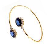 18K Yellow Gold Blue Sapphire Diamond Bracelet