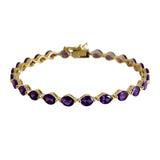 18K White Gold Amethyst Bracelet