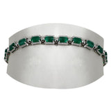 18K White Gold Emerald Diamond Bracelet