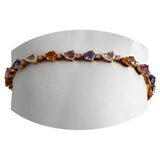 18K Yellow Gold Multi Sapphire Diamond Bracelet