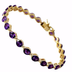 18K White Gold Amethyst Bracelet