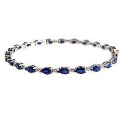 18K White Gold Blue Sapphire Bracelet