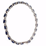 18K White Gold Blue Sapphire Bracelet