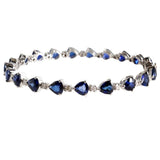 18K White Gold Blue Sapphire Bracelet