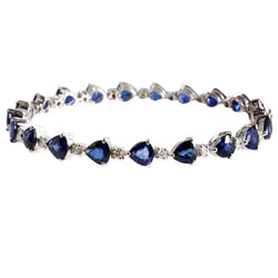 18K White Gold Blue Sapphire Bracelet