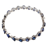 18K White Gold Blue Sapphire Bracelet