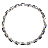 18K White Gold Blue Sapphire Bracelet