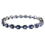 18K White Gold Blue Sapphire Bracelet