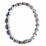 18K White Gold Blue Sapphire Bracelet