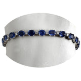 18K White Gold Blue Sapphire Bracelet