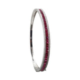 18K White Gold Ruby Diamond Bangle