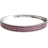 18K White Gold Ruby Diamond Bangle