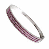 18K White Gold Ruby Diamond Bangle