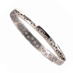 18K White Gold Diamond Bangle