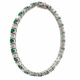 18K White Gold Emerald Diamond Bracelet