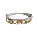 18K White Gold Gold Cz Bangle