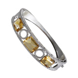 18K White Gold Gold Cz Bangle