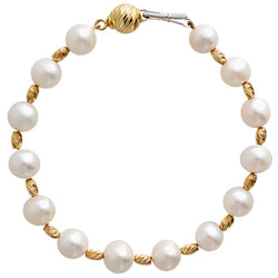 18K Yellow Gold Pearl Bracelet