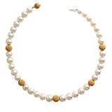 18K Yellow Gold Pearl Necklace